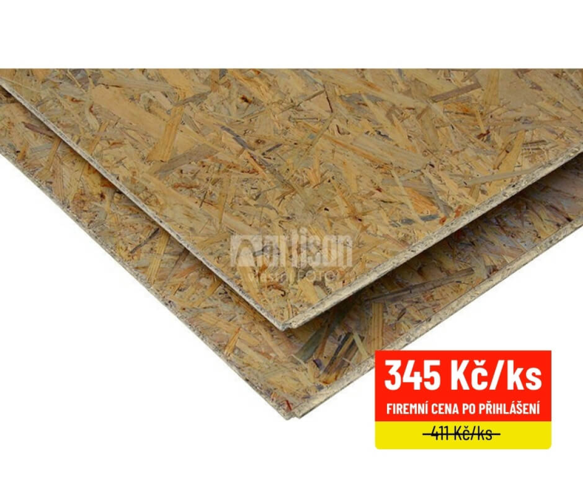 OSB deska 15x675x2500 - 4 PD (pero/drážka po celém obvodu desky) SWISS KRONO
