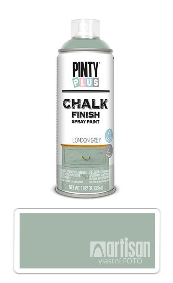 PINTYPLUS CHALK - křídová barva ve spreji na různé povrchy 400 ml Londýnská šedá CK817 PINTYPLUS