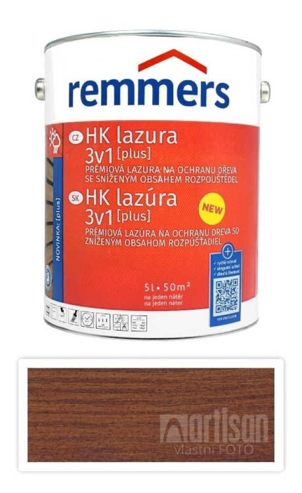 REMMERS HK lazura 3v1 Plus - ochranná lazura na dřevo pro exteriér 5 l Ořech Remmers