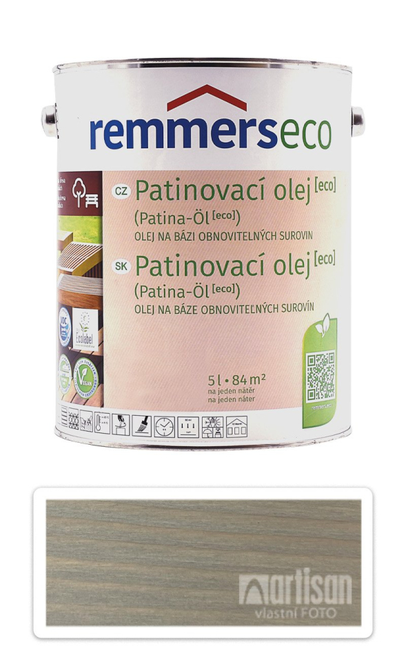 REMMERS Patinovací olej ECO - vodou ředitelný terasový olej 5 l Stříbřitě šedý Remmers