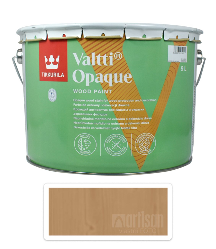 TIKKURILA Valtti Opaque - polomatná krycí barva na dřevo 9 l Q141 TIKKURILA