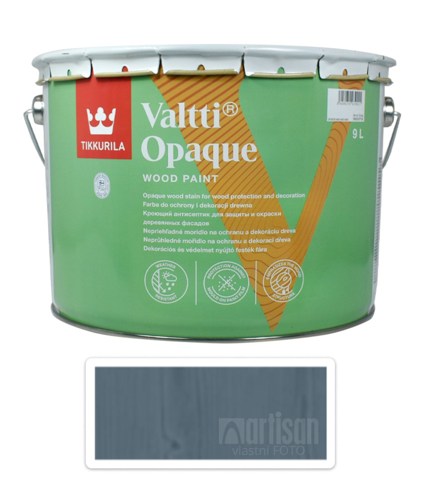 TIKKURILA Valtti Opaque - polomatná krycí barva na dřevo 9 l Q429 TIKKURILA