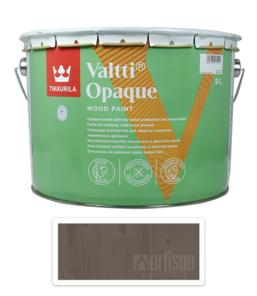 TIKKURILA Valtti Opaque - polomatná krycí barva na dřevo 9 l Q683 TIKKURILA