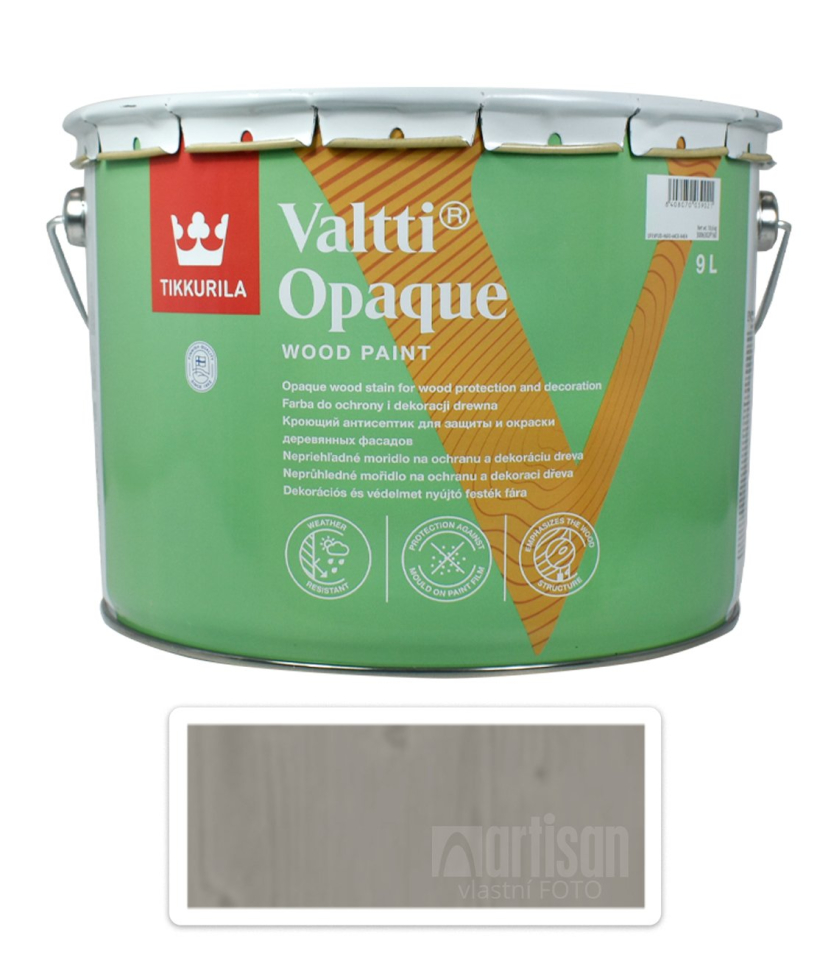 TIKKURILA Valtti Opaque - polomatná krycí barva na dřevo 9 l Q803 TIKKURILA