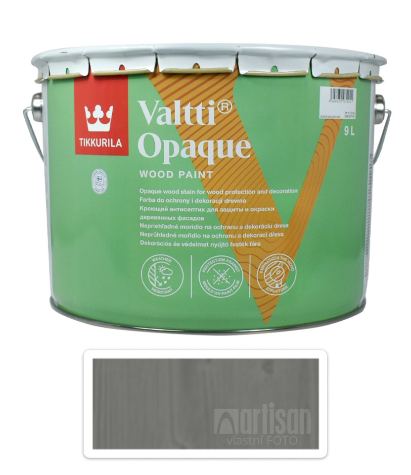 TIKKURILA Valtti Opaque- polomatná krycí barva na dřevo 9 l Q822 TIKKURILA