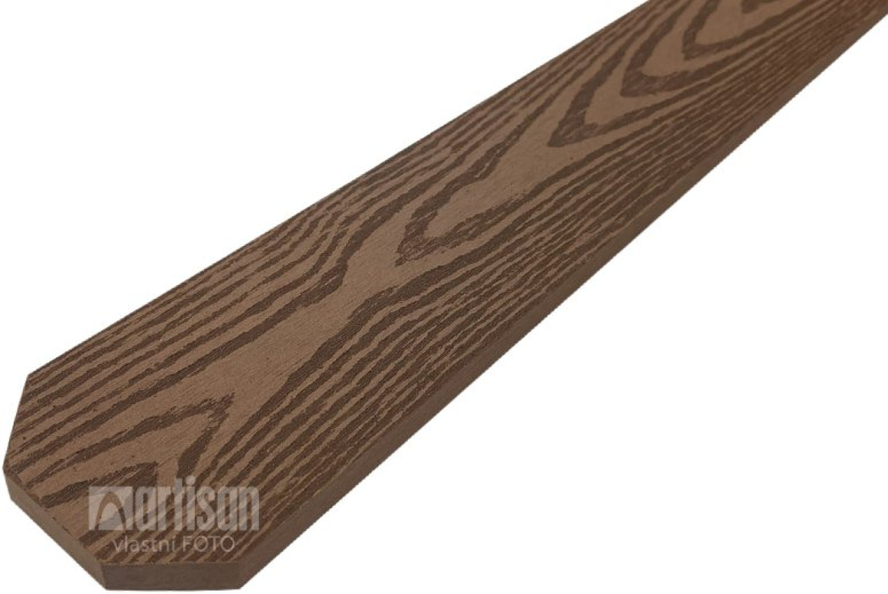 WPC dřevoplastové plotovky tříhranné LamboDeck 13x90x900 - Teak LAMBODECK