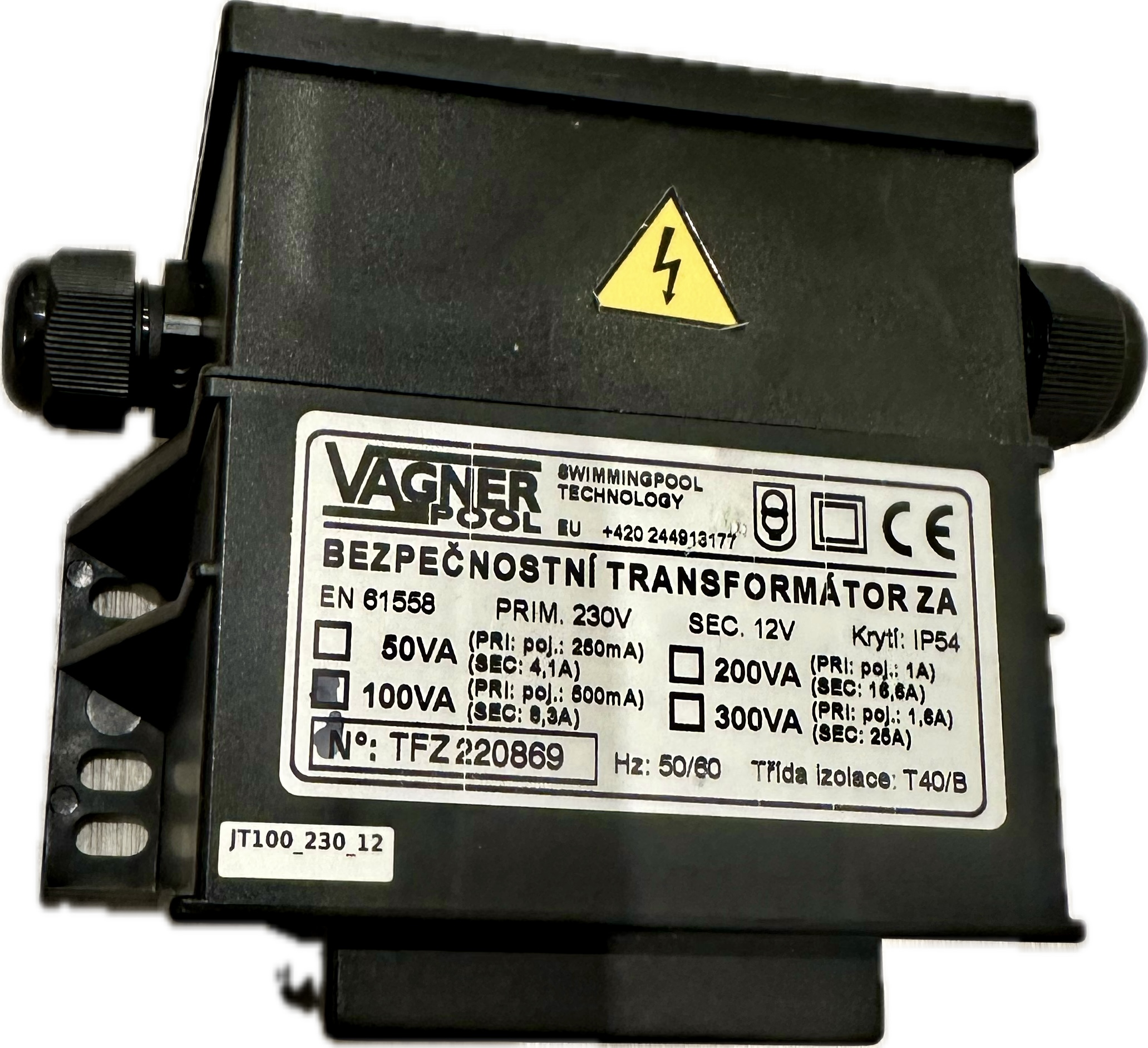 Vagnerpool Transformátor bazénový pro LED světla bez kabelu 100W / 230 V/12 VVagnerpool